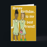 Best friend Geburtstagskarte Karte<br><div class="desc">Zeichnungen von Mädchen besten Freunden.</div>