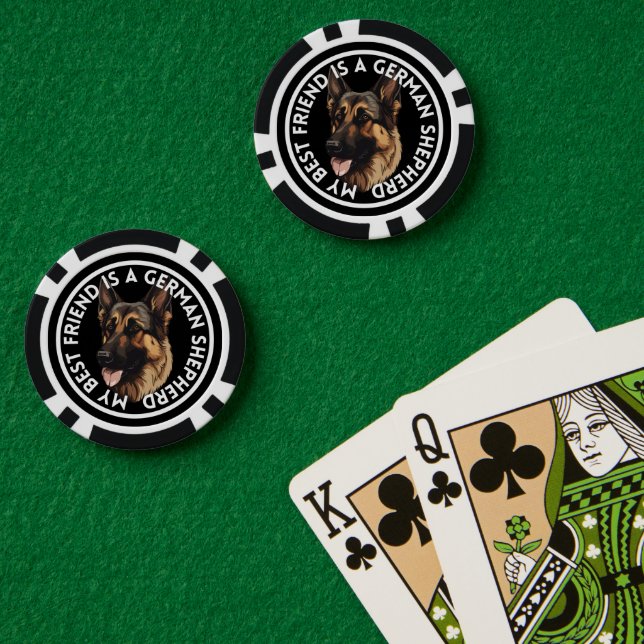 Best Friend German Shepherd Pokerchips (Pokertisch (doppelt))