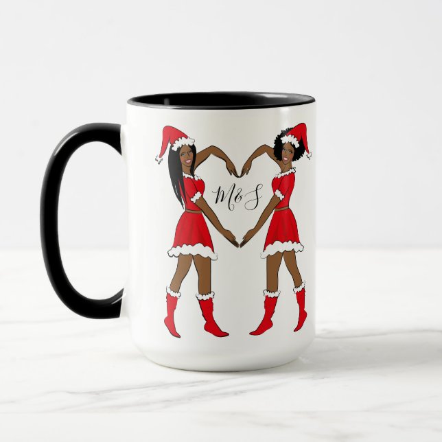 Best Friend Geschenk Afro Amerikaner Mädchen Tasse (Links)