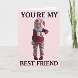BEST FRIEND GNOME ELF CHRISTMAS CARD FEIERTAGSKARTE