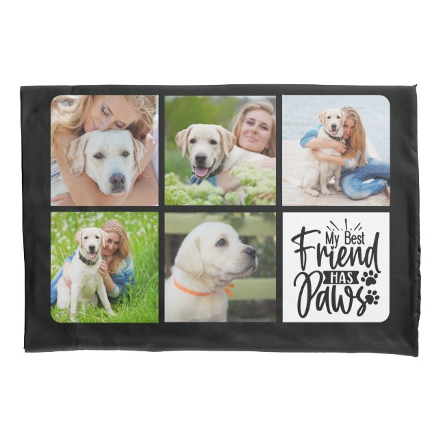 Best Friend hat Paare Custom 5 Pet Foto Dog Lover Kissenbezug (Vorderseite)