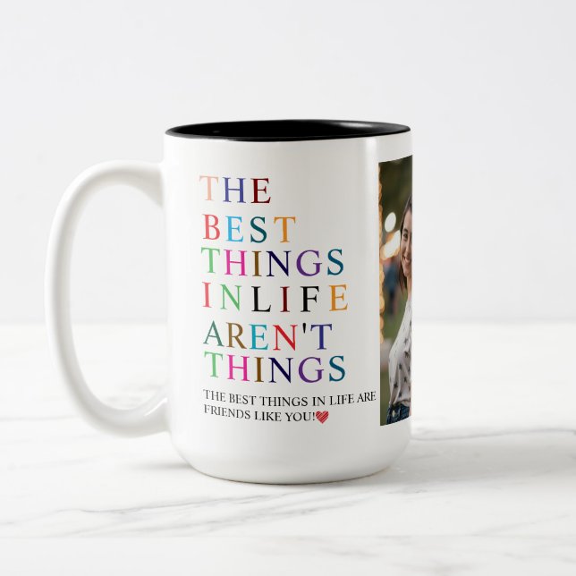 Best Friend in the World Custom Photo Zweifarbige Tasse (Links)