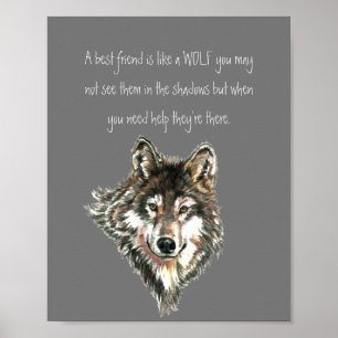 Best Friend Inspiration Wolf, Wölfe Post Poster