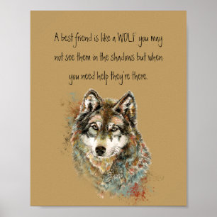 Best Friend Inspiration Wolf, Wölfe Post Poster