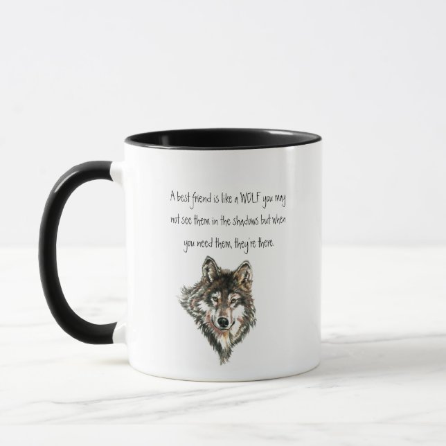 Best Friend Inspiration Wolf, Wölfe Post Tasse (Links)