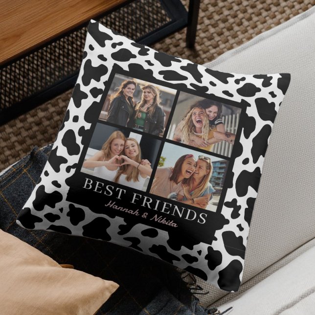 Best Friend Keepsake Photo Collage Animal Print Kissen (Von Creator hochgeladen)
