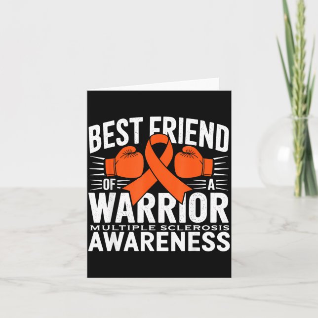 Best Friend Of A Warrior Multiple Sclerosis Awaren Karte (Vorderseite)