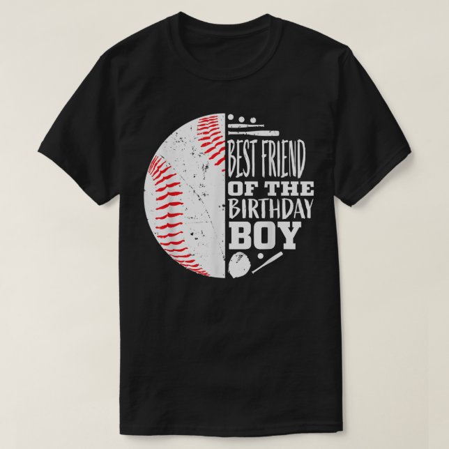 Best Friend of the Birthday Boy Baseball Themed Pa T-Shirt (Design vorne)