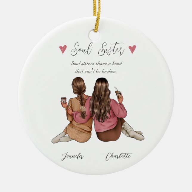Best Friend Personalisiert Plaque Keramik Ornament (Vorne)