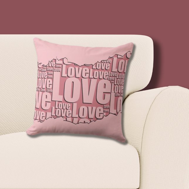 Best Friend Pink Liebe Typografie Muster Kissen (Pink Pillow, Love Pattern)