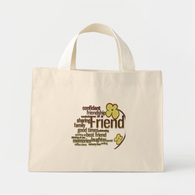 Best Friend Quotes Bag Mini Stoffbeutel (Vorne)