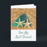 Best Friend Starfish Geburtstag Karte<br><div class="desc">Niedlich bester Freund Design mit zwei Seestern und einem schönen Teil grünes Meerglas. Personalisieren Sie die Nachricht und senden Sie etwas wirklich Einzigartiges. Danke,  dass du gesucht hast! Fotos ©Christine Greenspan</div>