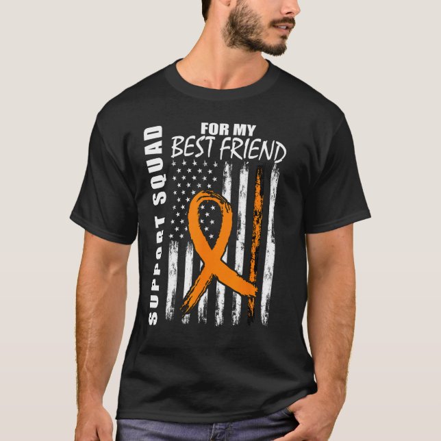 Best Friend Support Leukemia Awareness Flag Suppor T-Shirt (Vorderseite)