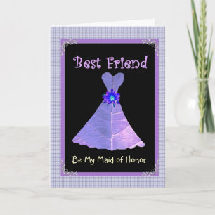 BEST FRIEND - Trauzeugin Lila Gown Kariert Trim Einladung