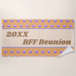 Best Friend Wiedersehen Blue Peach Polka Dot BESTE Strandtuch