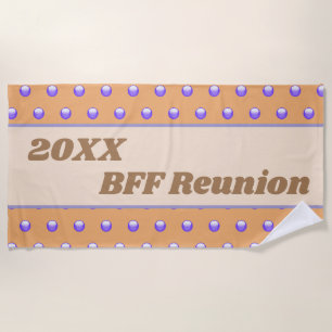 Best Friend Wiedersehen Blue Peach Polka Dot BESTE Strandtuch