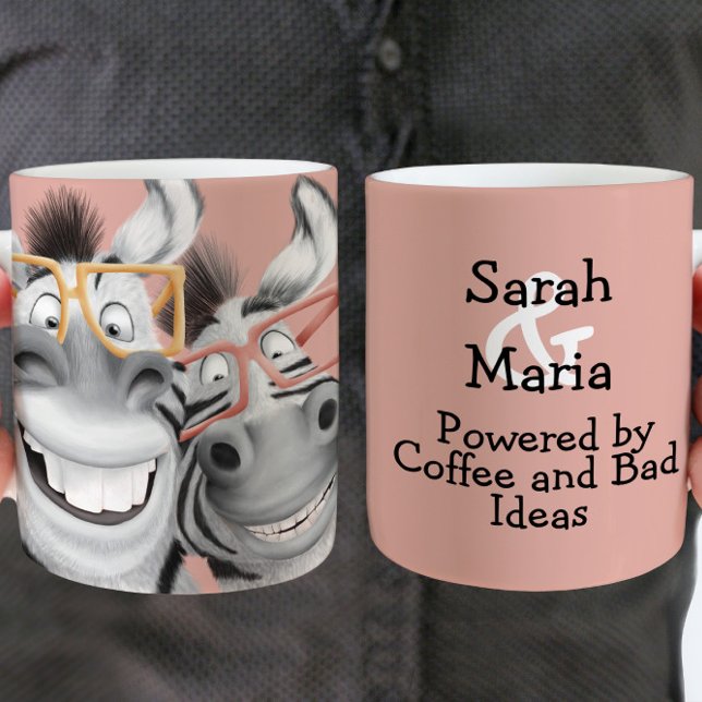 Best Friend Zebras Funny Kaffeetasse (Von Creator hochgeladen)