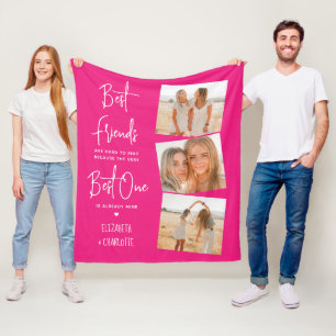 Best Friends 3 Foto Trendy Hot Pink Freundschaft Fleecedecke