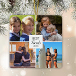 Best Friends 4 Foto Collage Bestie Keramikornament<br><div class="desc">Das ideale Geschenk für Ihr Leben lange Freundschaft mit Ihrer BESTE FREUNDIN. Fügen Sie bis zu 4 Fotos und Datum zu dieser Keramik Weihnachtsschmuck. Die Vorlagen beinhalten die Collage des Fotos und ein Datum, das Sie personalisieren können. Beste Freundin'a und leben lange Freunde geben das Geschenk, das sie das ganze...</div>