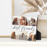 Best Friends 6 Foto Collage Plaque Fotoplatte<br><div class="desc">Gedenken Sie eine Freundschaft mit dieser wunderschönen Collage-Plakette aus Foto mit 6 Lieblings-Fotos,  mit "besten Freunden" in der Mitte in schwarz handgeschriebenen Schriftzeichen.</div>
