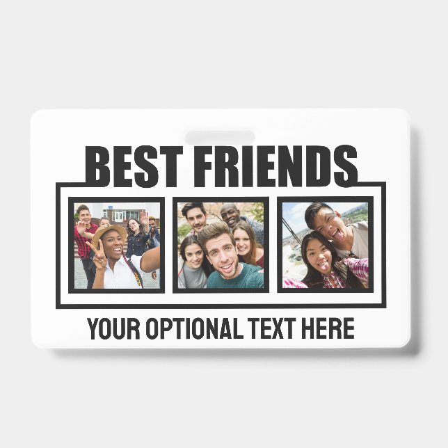 Best Friends benutzerdefinierte Fotos, Text & Farb Ausweis (Vorderseite)