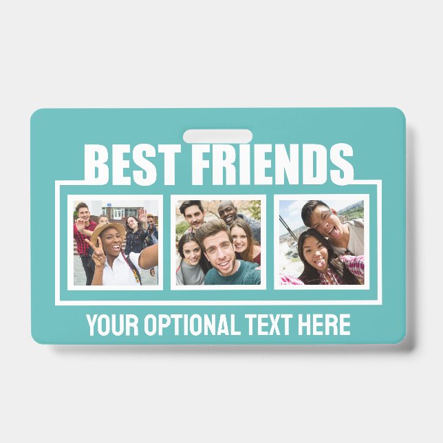 Best Friends benutzerdefinierte Fotos, Text & Farb Ausweis (Vorderseite)