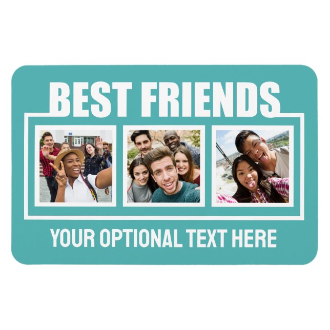 Best Friends benutzerdefinierte Fotos, Text & Farb Magnet (Horizontal)