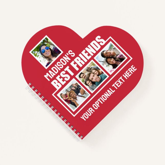 Best Friends benutzerdefinierte Fotos, Text & Farb Notizbuch (Vorderseite)