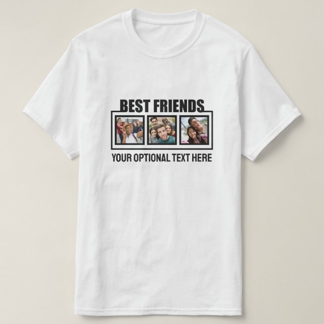 Best Friends benutzerdefinierte Fotos & Texte T-Shirt (Design vorne)