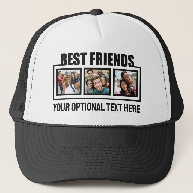 Best Friends benutzerdefinierte Fotos & Texte Truckerkappe (Vorderseite)