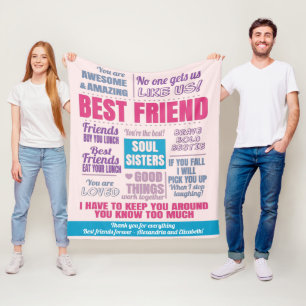 Best Friends BESTE FREUNDIN Bestie Quotes Fleecedecke