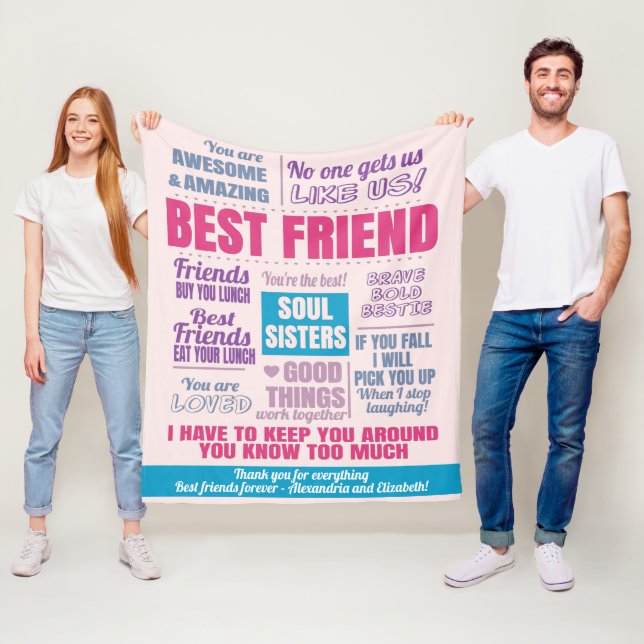 Best Friends BESTE FREUNDIN Bestie Quotes Fleecedecke (Beispiel)