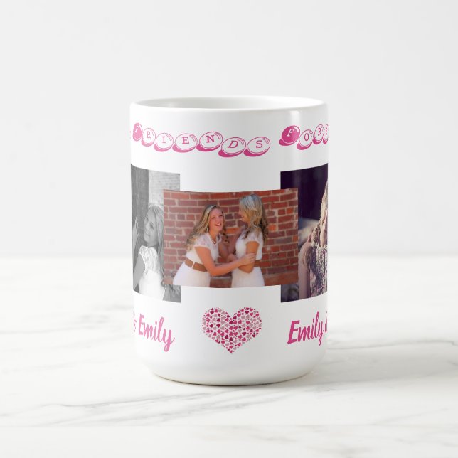 Best Friends Besties BESTE FREUNDIN Drei Fotos Nam Kaffeetasse (Mittel)