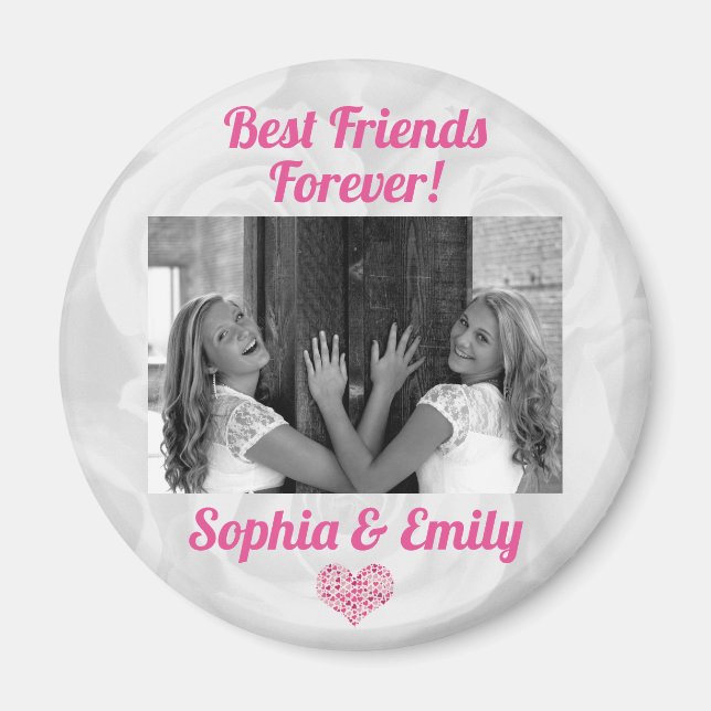 Best Friends Besties BESTE FREUNDIN Foto-Namen Nie Magnet (Vorne)