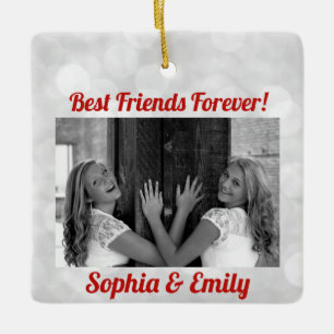 Best Friends Besties BESTE FREUNDIN Fotobezeichnun Keramikornament