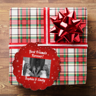 Best Friends Besties BESTE FREUNDIN Fotobezeichnun Ornament Karte