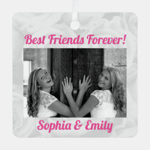 Best Friends Besties BESTE FREUNDIN Niedlich Rosa Ornament Aus Metall