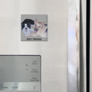 Best Friends Border Collie & German Shepherd Magnet