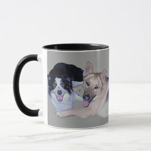 Best Friends Border Collie & German Shepherd Tasse