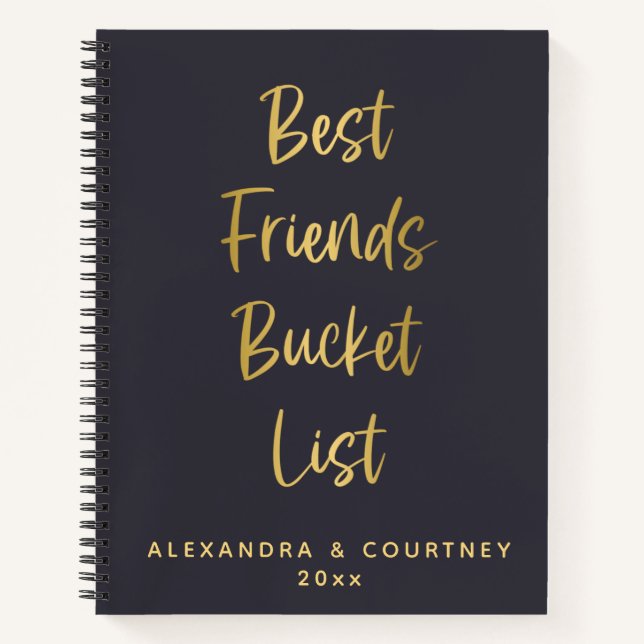 Best Friends Bucket List Adventure Personalisiert Notizbuch (Vorderseite)