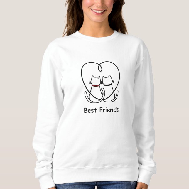 Best Friends Cats Heart Tail Sweatshirt (Vorderseite)