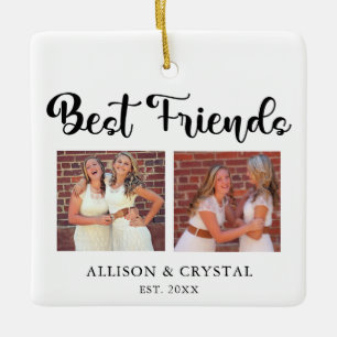 Best Friends Collage 2 Square Fotos BESTE FREUNDIN Keramikornament