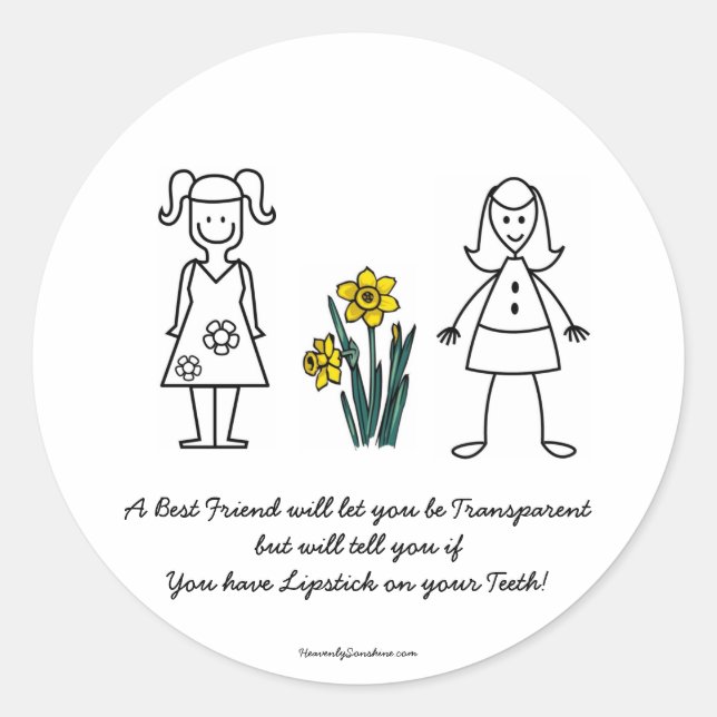 Best Friends Collection Transparent Runder Aufkleber (Vorderseite)