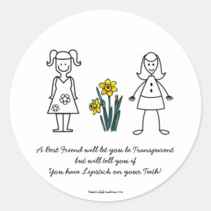 Best Friends Collection Transparent Runder Aufkleber