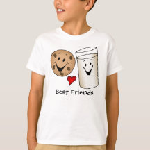 Best Friends Cookies und Milk Cartoon T - Shirt