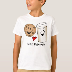 Best Friends Cookies und Milk Cartoon T - Shirt
