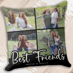 Best Friends Cool Friendship Foto Collage Kissen