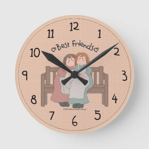 Best friends Country Wall Clock Runde Wanduhr
