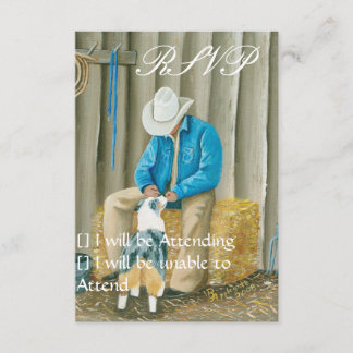 Best Friends ~ Cowboy & Australian Shepherd RSVP Karte