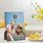 Best Friends Custom Besties Forever Overlay Foto Fotoplatte<br><div class="desc">Moderne minimalistische "Bestien für immer" überlagern die besten Freunde Foto-Plakette</div>